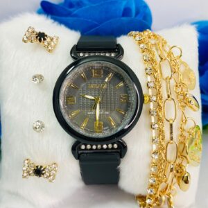 Kit Relógio Pulseira e Brinco + Caixa FAP0018