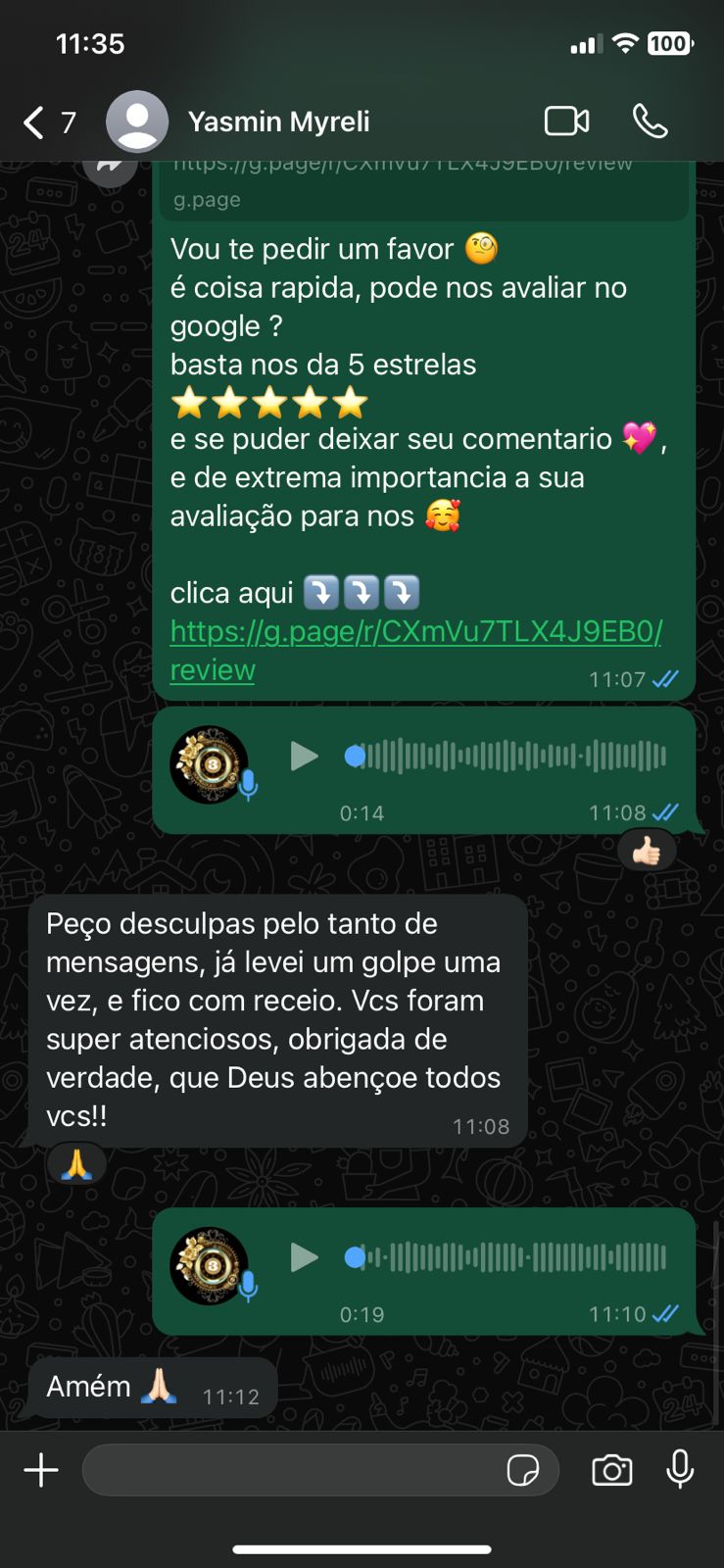 Yasmin depoimento